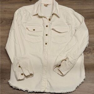 PILCRO, in-house brand for Anthropology, white denim jacket